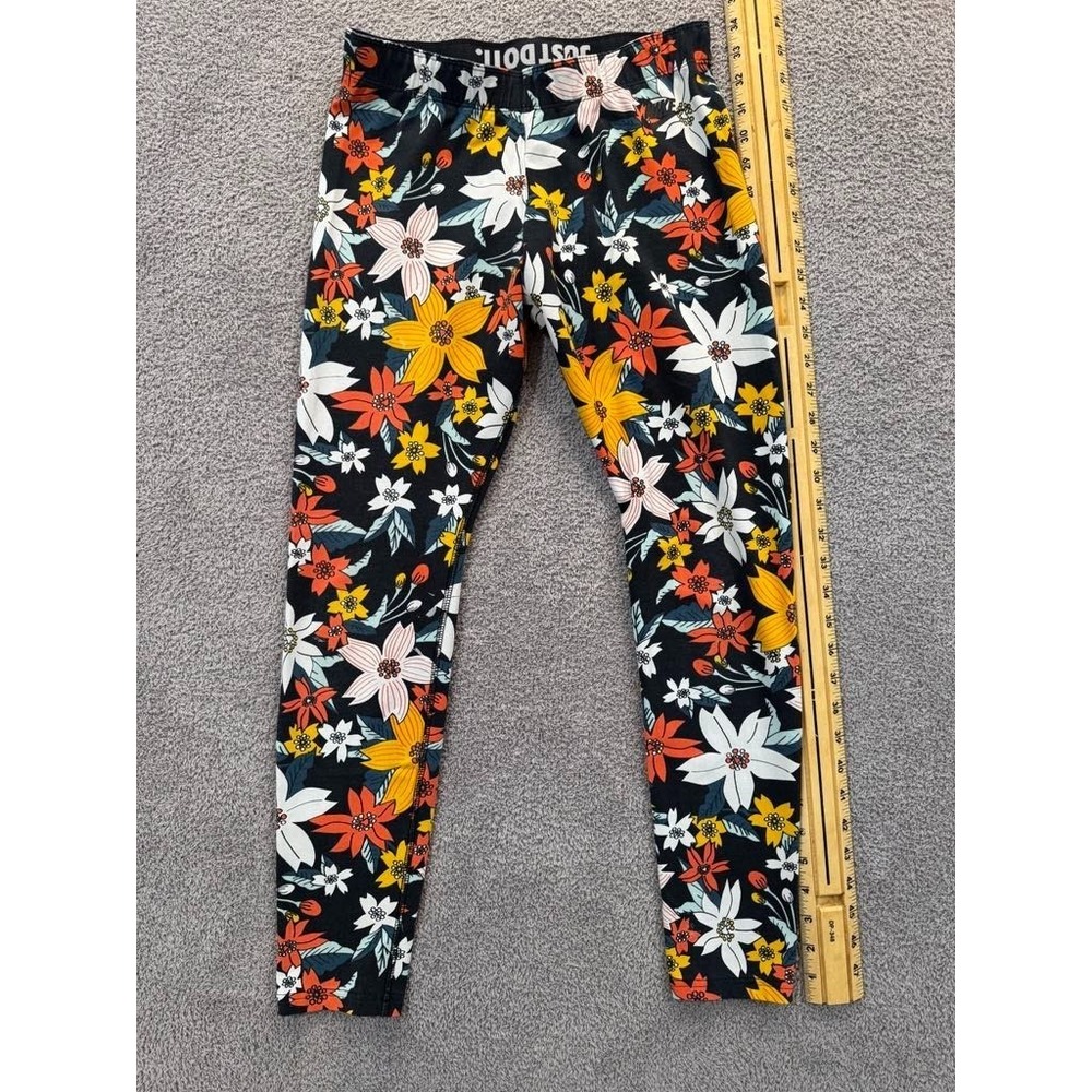 Nike Women's Floral Print Leggings Size M Black JUST DO IT Waistband Activewear - Picture 2 of 3